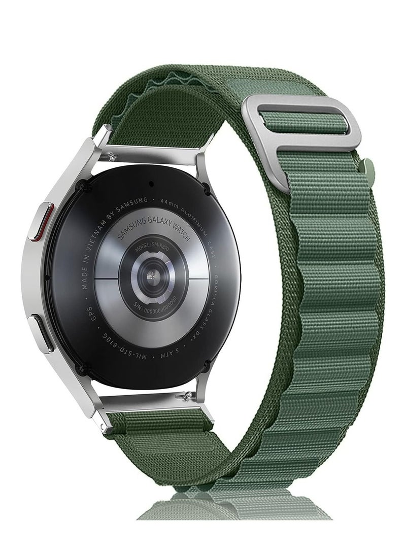 Watch - 20 mm Alpine Loop Bracelet Compatible with Amazfit GTS 4 Mini/GTS 4/Amazfit Bip 3/3 Pro, Nylon Titanium G-Hook Wristbands Replacement Strap for Amazfit GTS 3/GTS 2e/GTS 2 Mini/GTS 2/GTS - Green - Image 1