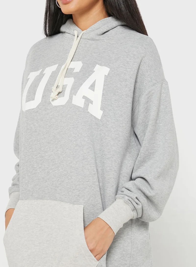 POLO RALPH LAUREN Pocket Detail Graphic Hoodie