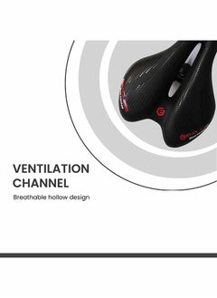 ENDLESS  Endless EL1045 Sleek Cycle Seat with Red Reflective Safety Strip | Black | Material : PU | Universal Memory Foam Seat with Breathable, Shock Absorbing and Waterproof Bike Saddle for All Type of Bikes  - Image 4