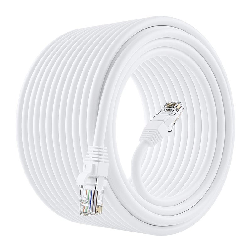 Sado كابل إيثرنت باتش سادو 10 متر 1000 ميجابت في الثانية RJ45 فئة 5 كابل LAN كابل إنترنت عالي السرعة 1 جيجابت للأجهزة الذكية، تلفزيونات أندرويد، PS4، PS5 مودم، راوتر، LAN ADSL - أبيض (10 متر) - Image 1