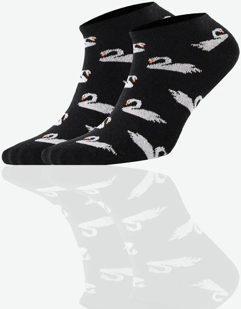 Socksmax Women's Cotton 3 Pairs Swan Patterned Ankle Socks - 1710