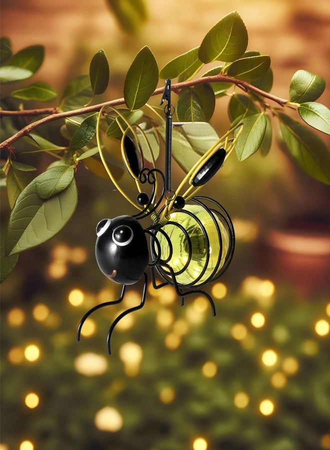GoGnome Lighted Outdoor Display - Solar Powered Hanging Bee Decor with Bouncy Springs - Outdoor Hanging Solar Lights for Christmas Garden, Yard, Patio, Porch (Yellow) - Image 1