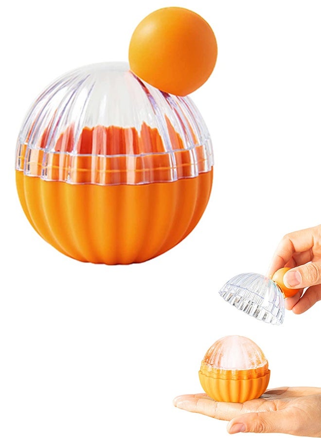 Silicone Ice Ball Maker, Round Sphere Ice Cube Tray, BPA-Free Reusable for Whisky & Cocktails, Orange - Image 1