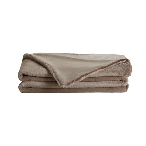UnHide Lil’ Marsh Faux Fur Blanket - Lightweight, Soft Throw Blanket - Machine Washable - Ideal for Bed, Couch, or Reading Chair- Medium (60" x 80") Taupe Ducky - Image 1