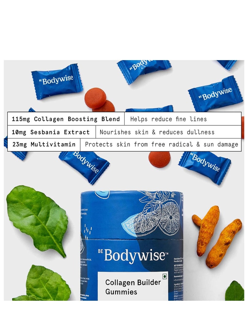 Be Bodywise Be Bodywise Vegan Collagen Builder Gummies(115mg) With Vitamin C, Glutathione & Hyaluronic Acid 60 Day Pack  - Image 2