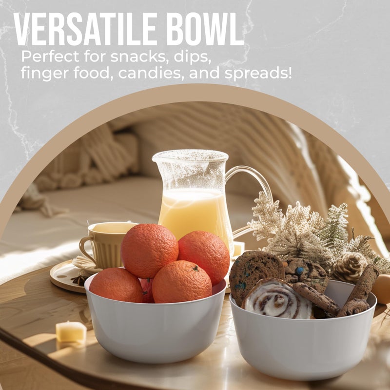 Trendables Plastic Bowls Disposable Bowls 24 Oz Bowl Set Of 10 White Fancy Plastic Serving Bowls Perfect Plastic Ice Cream Bowls Plastic Salad Bowls Plastic Candy Bowl - Image 3