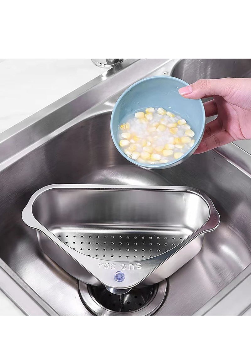 SYOSI Stainless Steel Sink Strainer Basket Triangle Sink,Triangle Sink Drainer Basket for Sink Food Strainer or Storage Rack - Image 4