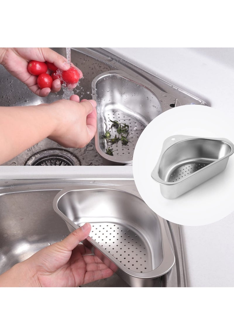 SYOSI Stainless Steel Sink Strainer Basket Triangle Sink,Triangle Sink Drainer Basket for Sink Food Strainer or Storage Rack - Image 3