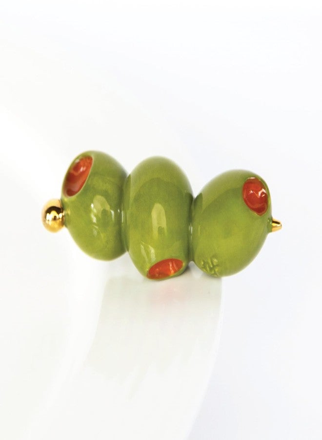nf nora fleming Nora Fleming Olive You so Much (Olive) - Hand-Painted Ceramic Decor - Minis for The Home and Office - Image 1
