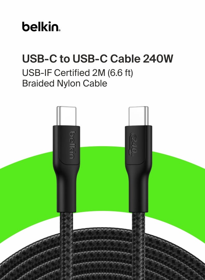 بيلكين Belkin Eco Braided usb-c To usb-c Cable 2m 240W