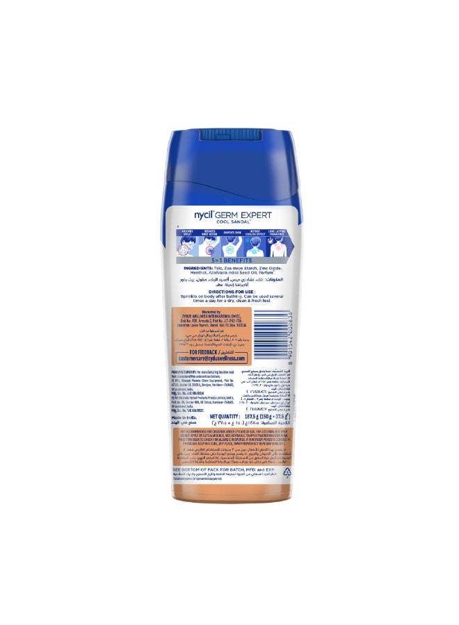 Nycil Germ Expert Cooling Talc - Cool Sandal 150 g (Get 25% Extra) - Image 2