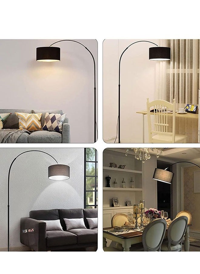 HQ-GAMING - Standing Lamp for Living Room, Floor Lamp with White Adjustable Hanging Shade, Modern Lamp Tall Reading Light for Bedroom, Over Couch, Office, 9W LED Bulb Included White 180x90 cm - Image 1