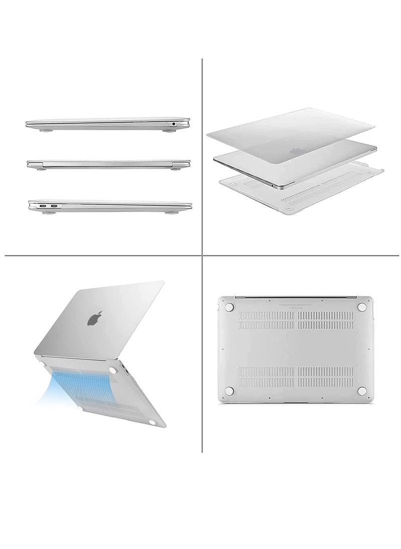 Ntech - Ntech MacBook Air 13 inch Plastic Hard Shell Case and Keyboard Cover Skin 2022 2021 2020 2019 2018 Release A2337 M1 A2179 A1932 Retina Display with Touch ID ( White ) - Image 1