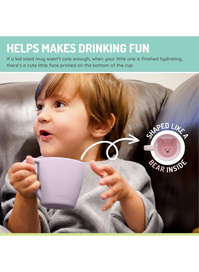 melii Silicone Mug for Kids 6.8 oz - Pretend Play, Durable, BPA Free, Food Grade Silicone Cup for Hot and Cold Drinks - Dishwasher & Microwave Safe, 2 Pack - Pink & Grey - Image 5