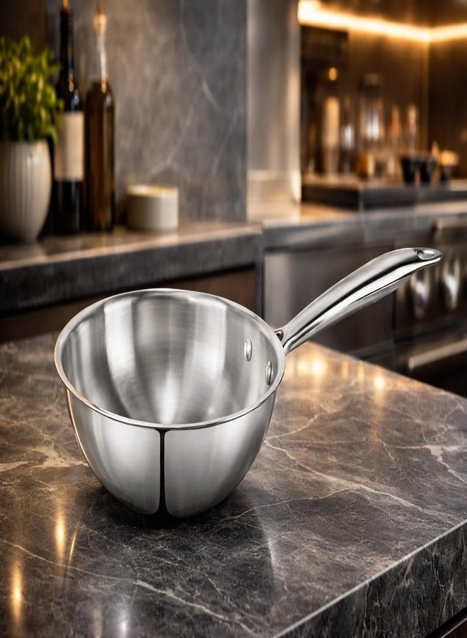 WEKTU Tri-Ply Stainless Steel Wok, 20 cm Diameter, 1.5 Litre Capacity, Induction Compatible, Food Safe 304 Steel Interior, Aluminum Core - Image 1