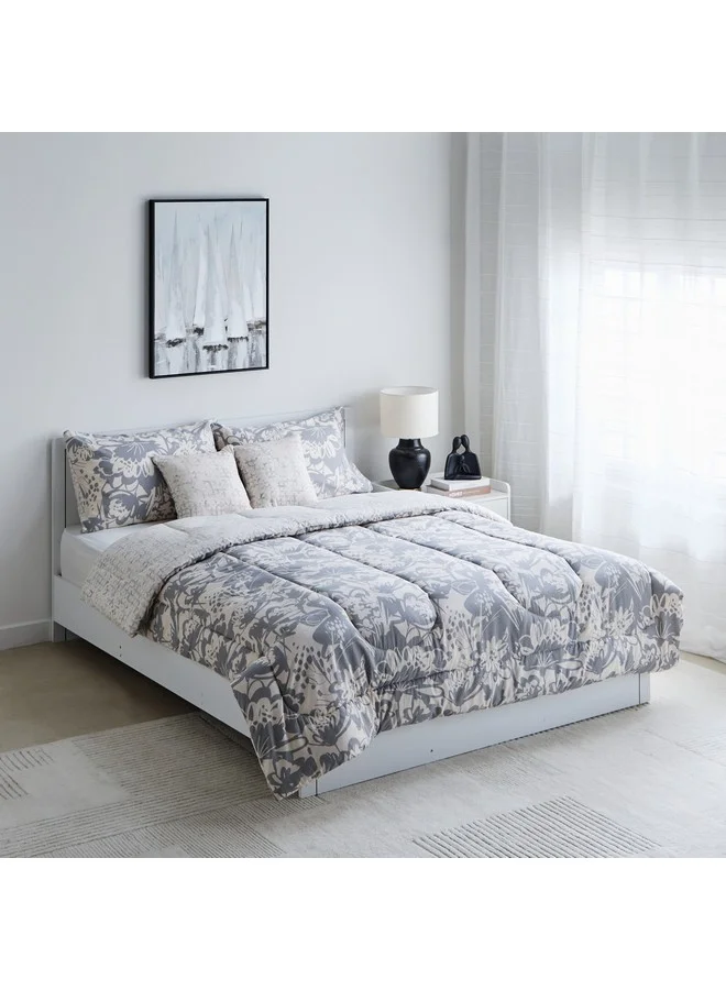 Home Box Aurora Heya 5-Piece Printed Cotton King Comforter Set 240 x 220 cm