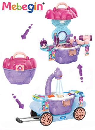 9 In 1 Accessories-themed Play Set with Pull-rod Pumpkin Cart, Draw and Sketch Makeup Role Play Toys, Puzzle Projection Set with Rich Patterns, Happy Doodle - pzsku/Z19937313F9982837907BZ/45/1746197735/dfaffc6a-e206-4265-8585-1a1d209ff8dc