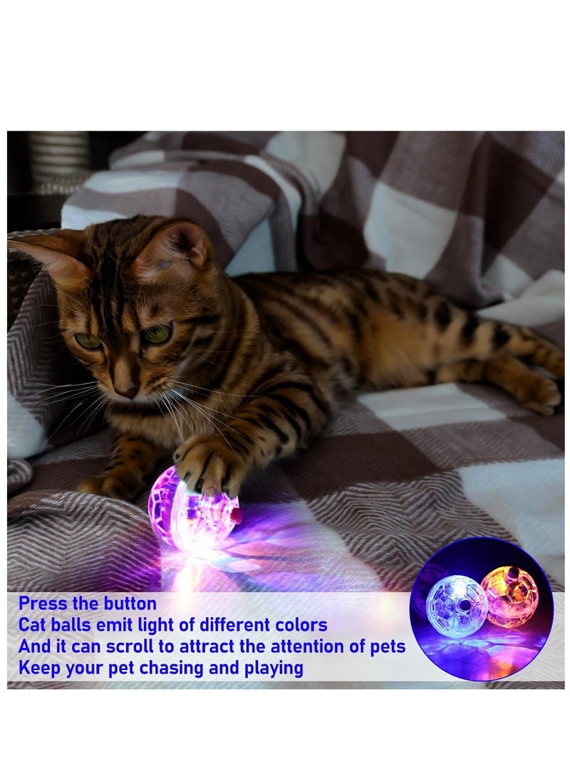 Cat Toy Ghost Hunting Motion Balls 3 Pieces: Cat Ball with LED Light, Flashing Cat Ball Movement Balls Pet Toy Interactive Cat Ball Toy Paranormal Equipment