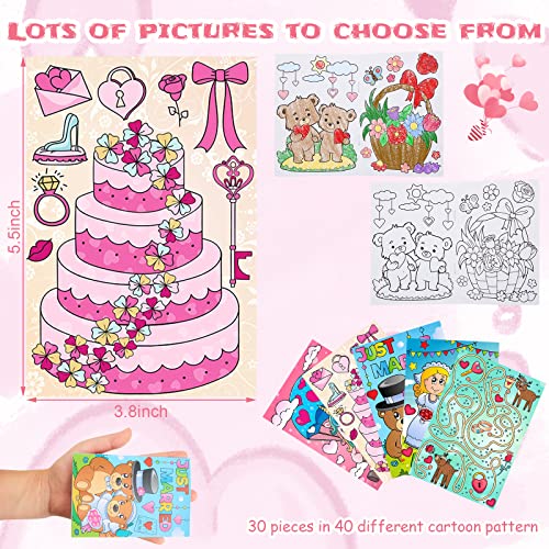 Eersida 30 Count Wedding Coloring Books Activity Set 40 Pages Valentine Activities Kits Fun Activities Wedding Day Coloring Book for Table Reception Favors - Image 5