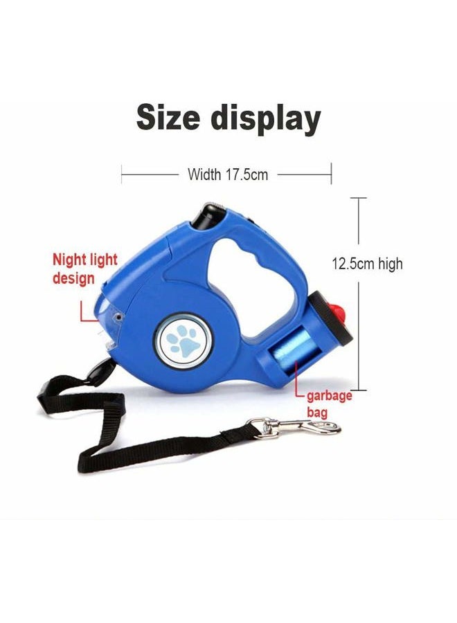 Jebblas Dog Retractable Leashes with Flashlight and Waste Bag Dispenser 3 in 1 Automatic 15ft Dog Walking Leash with Anti-Slip Handle Black - Image 2