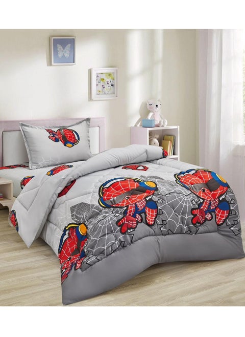 Soft and fluffy medium fill 3-piece baby bedding comforter set, one size for boys and girls, printed and stitched pattern