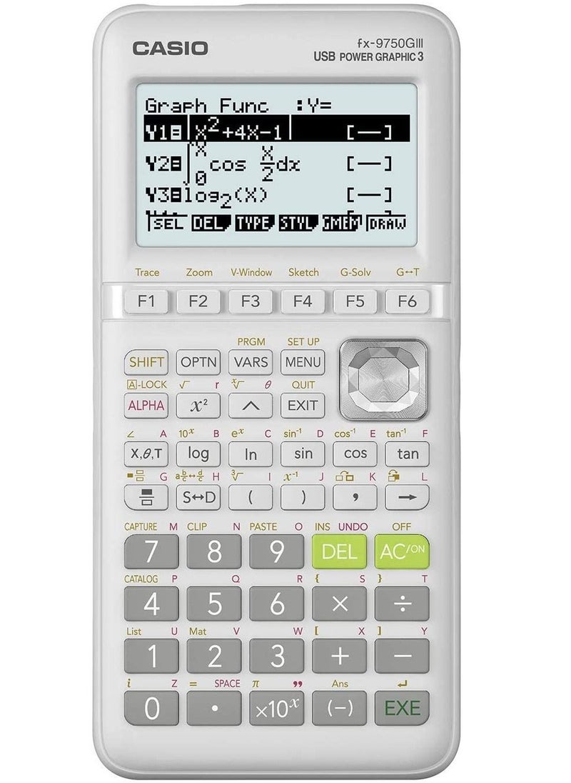 CASIO - fx-9750GIII White Graphing Calculator - Image 1