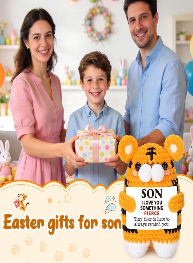 FEFAMM Easter Basket Stuffers for Teens Son, Easter Gifts for Kids Teens Boys Basket Essentials Handmade Crochet Tiger Birthday Gifts for Son from Mom Dad, Graduation College Gift for Sons, Mini Cute Decor - Image 4