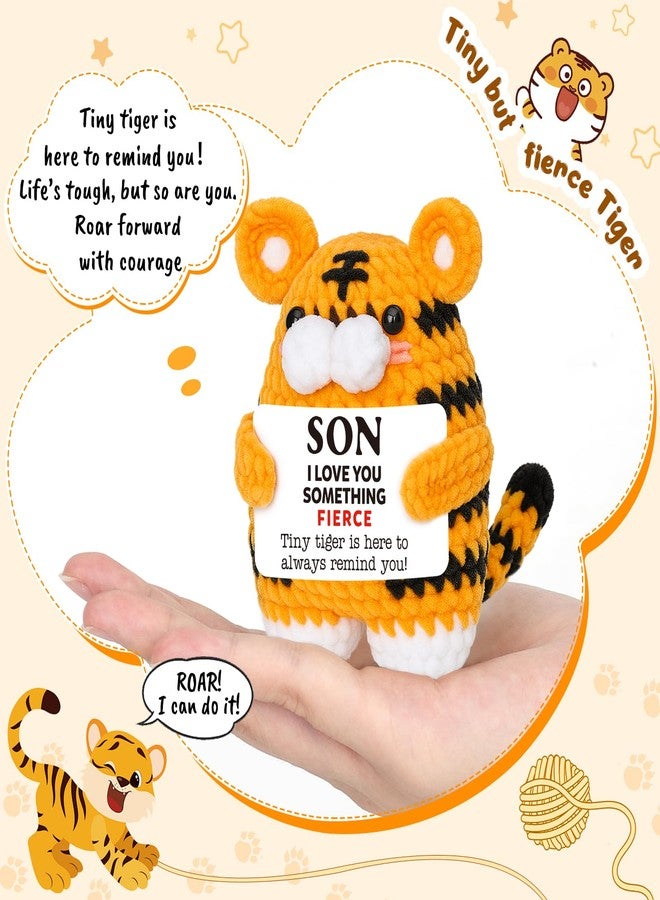 FEFAMM Easter Basket Stuffers for Teens Son, Easter Gifts for Kids Teens Boys Basket Essentials Handmade Crochet Tiger Birthday Gifts for Son from Mom Dad, Graduation College Gift for Sons, Mini Cute Decor - Image 3