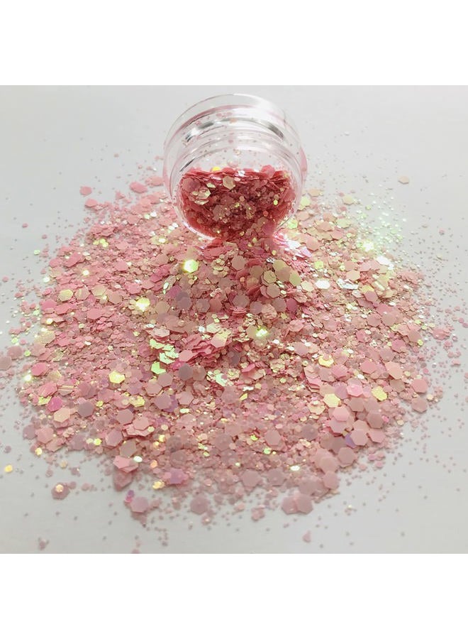 PrettyG 15 Grams/jar -Pink Changeable Chunky Mixes Sequins Glitter - Festival Rave Beauty Makeup Face Body Nail Art Tumbler Decoration PCM60 - Image 4