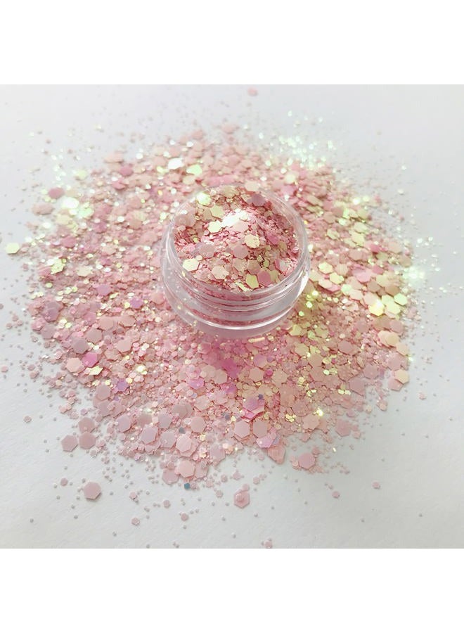PrettyG 15 Grams/jar -Pink Changeable Chunky Mixes Sequins Glitter - Festival Rave Beauty Makeup Face Body Nail Art Tumbler Decoration PCM60 - Image 3