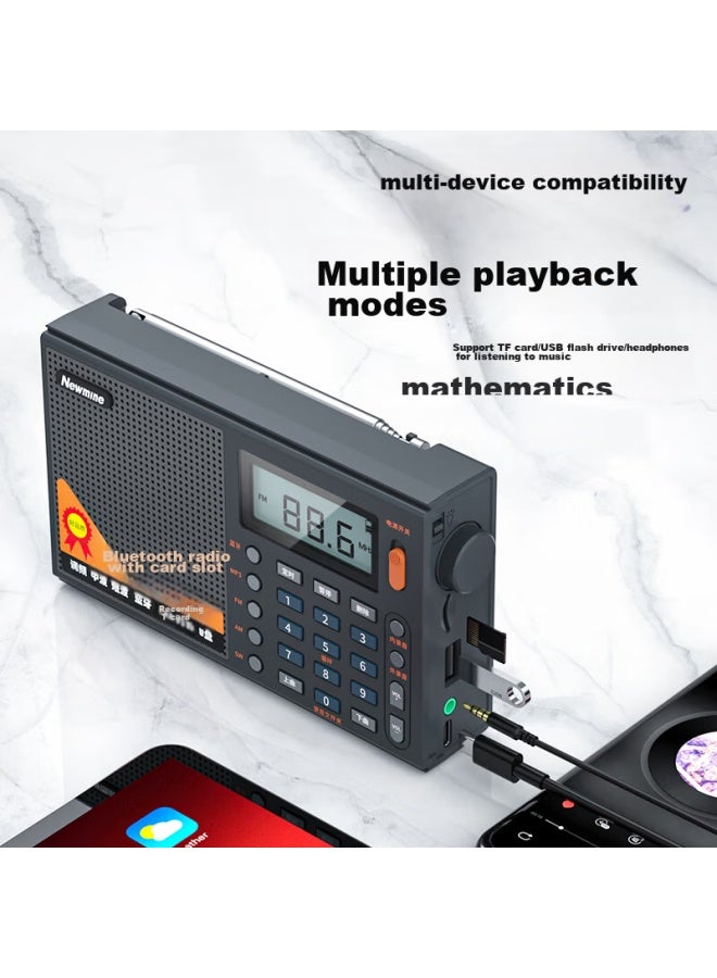Newmine T-6637 Full Band Radio, Digital Mini Card Player For Elderly, Multifunctional Portable Semiconductor Fm Player, English Cet-4/6 Broadcast And Opera Listening Device - Image 4