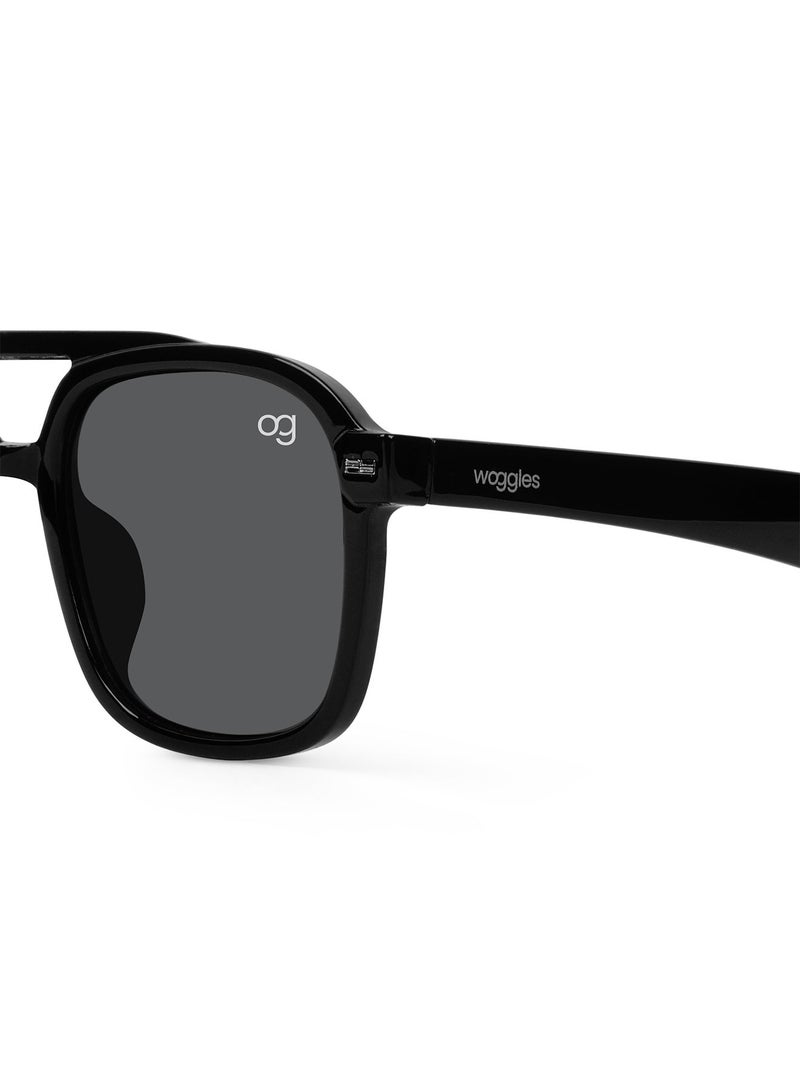 Woggles Designer Black Square Sunglasses| Men &Women| 100% Uv Protection - Image 3