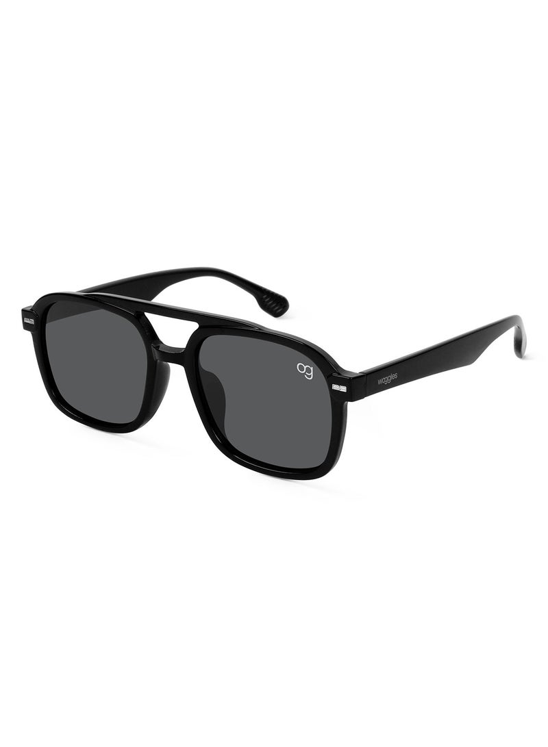Woggles Designer Black Square Sunglasses| Men &Women| 100% Uv Protection - Image 2