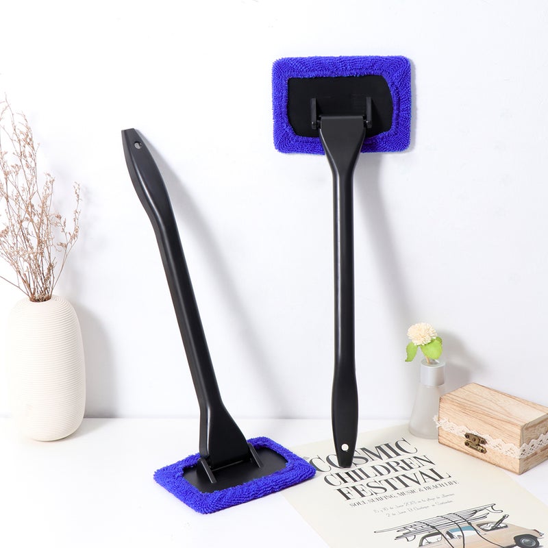 2pcs Car Windshield Cleaner Brush Auto Window Glass Cleaning Brush Tools with Long Handle (Blue) - Image 3