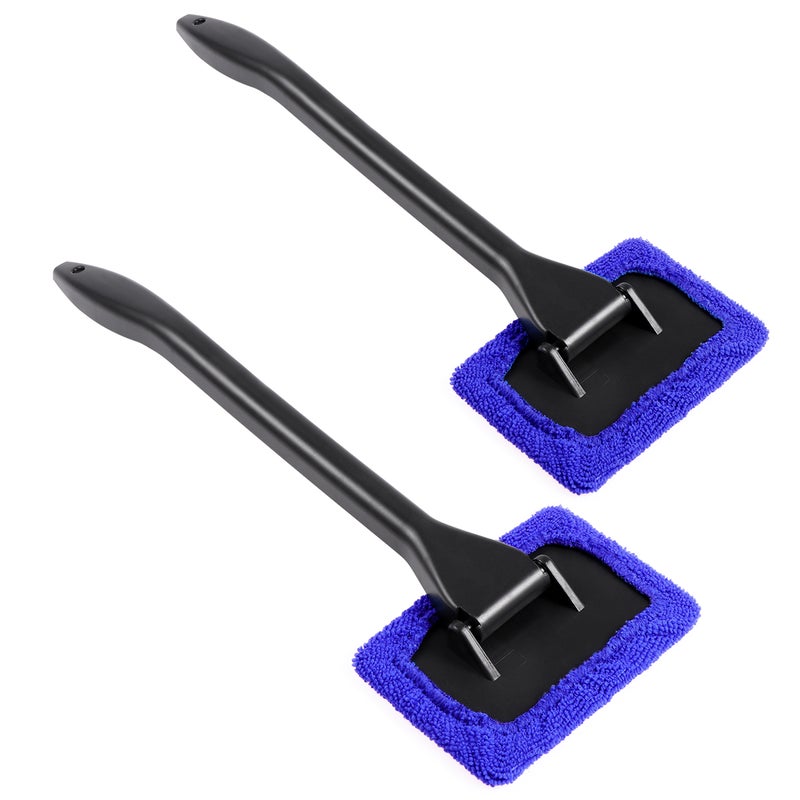 2pcs Car Windshield Cleaner Brush Auto Window Glass Cleaning Brush Tools with Long Handle (Blue) - Image 1