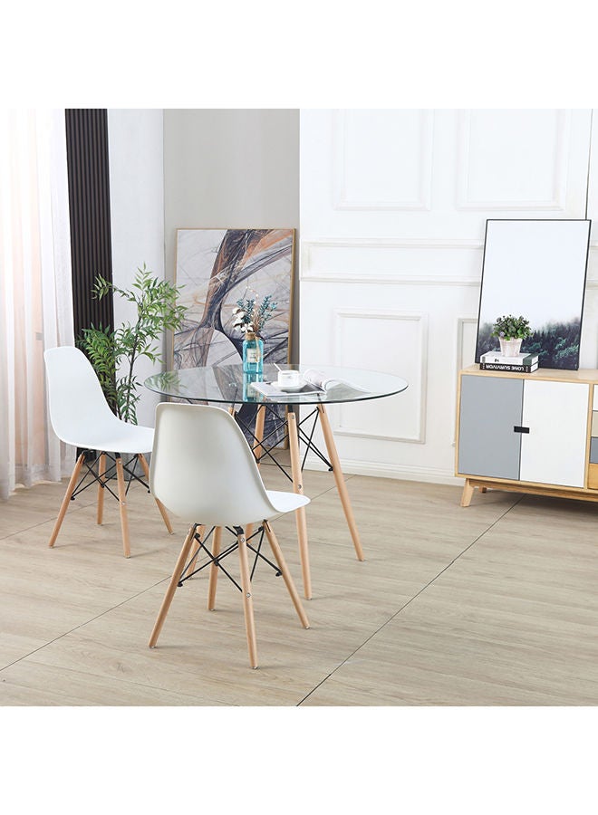 Home Box Dimi 5-Piece 4-Seater Glass Top Round Dining Set 100x75x100 cm - Image 1