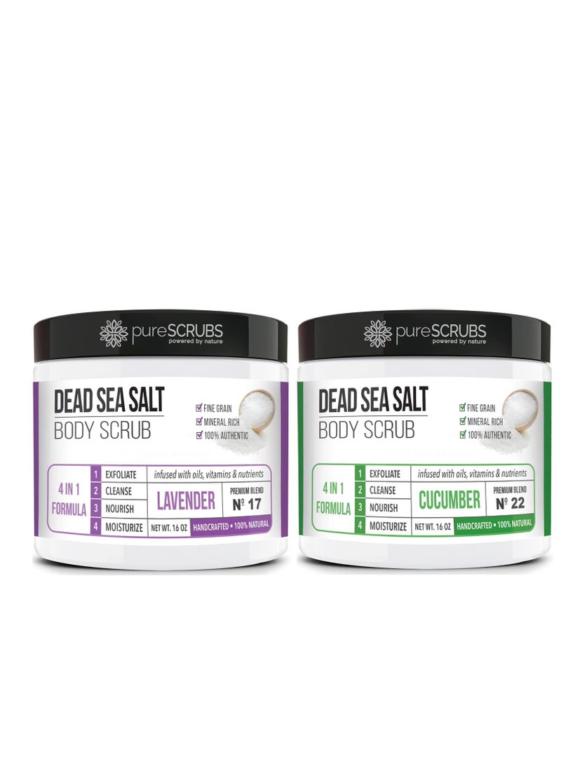 pureSCRUBS - pureSCRUBS Lavender Dead Sea Salt Scrub + Cucumber Body Scrub - Image 1