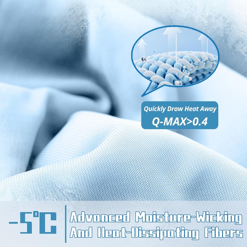 DOWNCOOL Cooling Comforter Twin Size, Blue Cooling Blanket for Hot Sleeper | Lightweight & Breathable Blanket for Night Sweats,Dual-Side Cooling Summer Bedding,68"X90" - Image 2