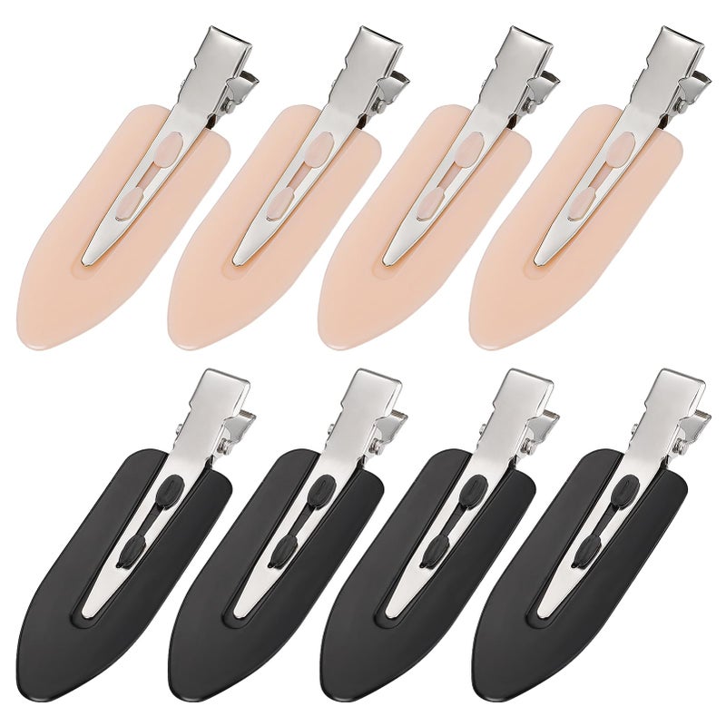 MADHOLLY 8Pcs No Bend No Crease Hair Clips Styling Duck Bill Clips Alligator Hair Barrettes for Styling Sectioning Small Gifts for Women Girls Salon Hairstyle Hairdressing Bangs Waves Black  Pink