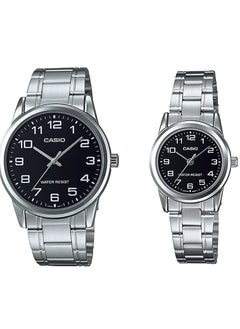 CASIO Casio Stainless steel Black Dial Couple Watch MTP/LTP-V001D-1BUDF  - Image 1