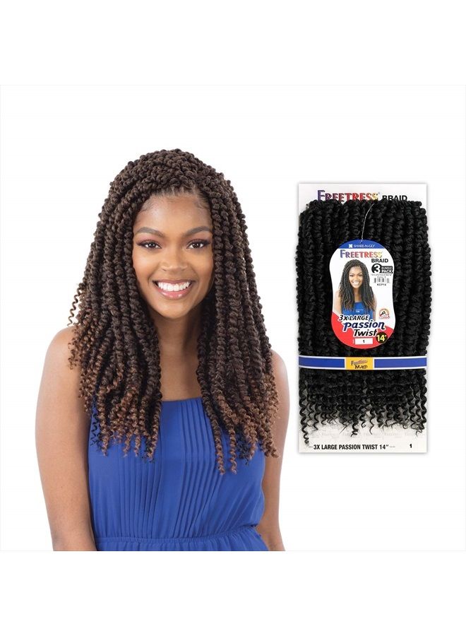 FreeTress Braids Freetress Braid Synthetic Crochet 3X Large Passion Twist 14" (1B Off Black) - Image 2