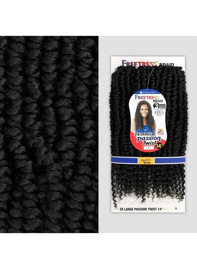FreeTress Braids Freetress Braid Synthetic Crochet 3X Large Passion Twist 14" (1B Off Black) - Image 4