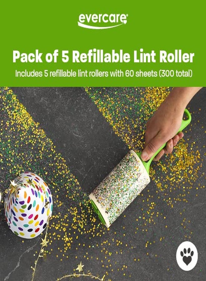 Evercare Pack of 5 Pet Extreme Stick Giant Refillable Lint Roller, 60 Sheets - Image 4