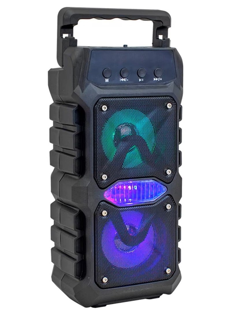 قريت نايس مكبر صوت لاسلكي يعمل بتقنية البلوتوث مع بطارية يمكن إعادة شحنها يتضمن ميكروفون و راديو FM وذاكرة TF و مدخل USB ومدخل MIC - Image 2