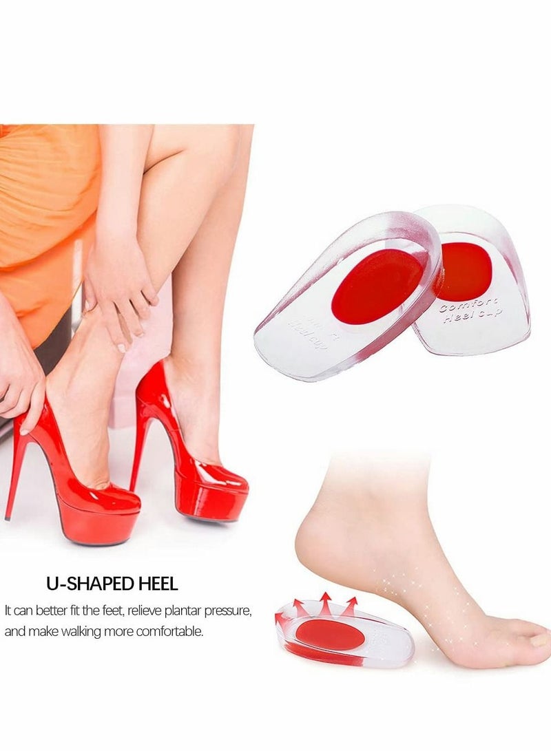 KASTWAVE Gel Heel Cups Plantar Fasciitis Inserts, 3 Pairs Silicone Heel Cup Pads for Bone Spurs Pain Relief Protectors of Your Sore or Bruised Feet Best Insole Gels Treatment (Small) - Image 5