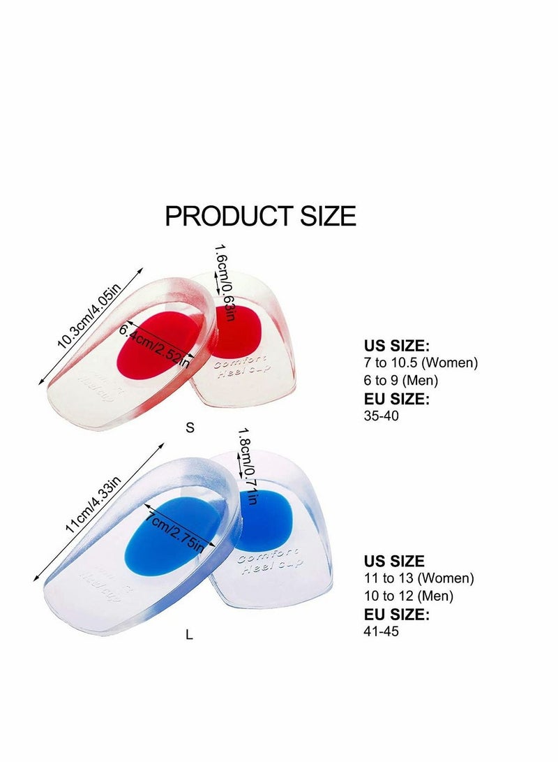 KASTWAVE Gel Heel Cups Plantar Fasciitis Inserts, 3 Pairs Silicone Heel Cup Pads for Bone Spurs Pain Relief Protectors of Your Sore or Bruised Feet Best Insole Gels Treatment (Small) - Image 3