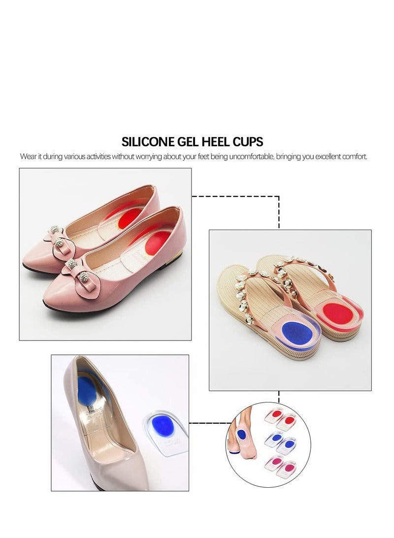 KASTWAVE Gel Heel Cups Plantar Fasciitis Inserts, 3 Pairs Silicone Heel Cup Pads for Bone Spurs Pain Relief Protectors of Your Sore or Bruised Feet Best Insole Gels Treatment (Small) - Image 2