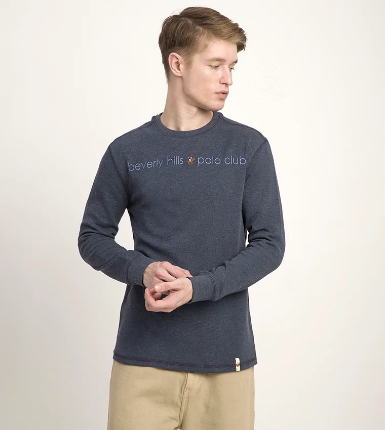 BEVERLY HILLS POLO CLUB Logo Embroidered Long Sleeves T-Shirt