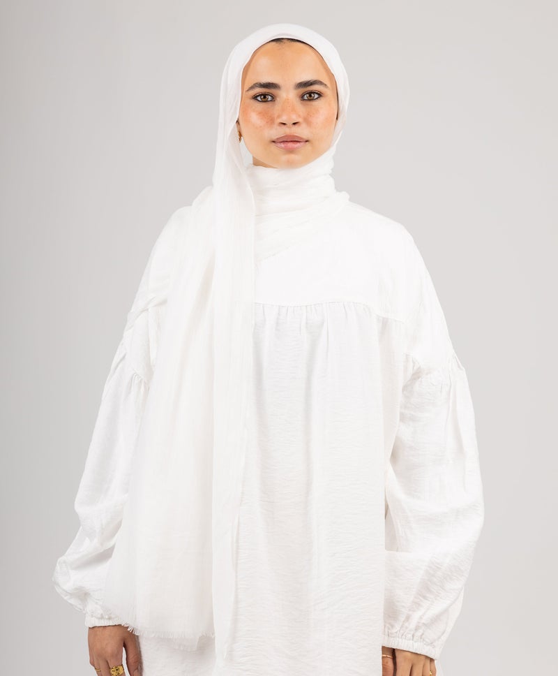 Elegant Offwhite Cotton Scarf