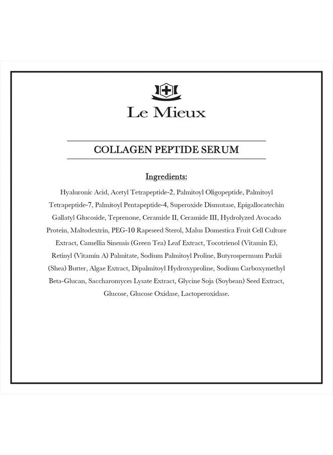 Le Mieux Collagen Peptide Serum - Concentrated, Creamy Anti Aging Face Serum with Skin Contouring Peptides & Moisturizing Hyaluronic Acid, No Parabens or Sulfates (1 oz / 30 ml) - Image 5